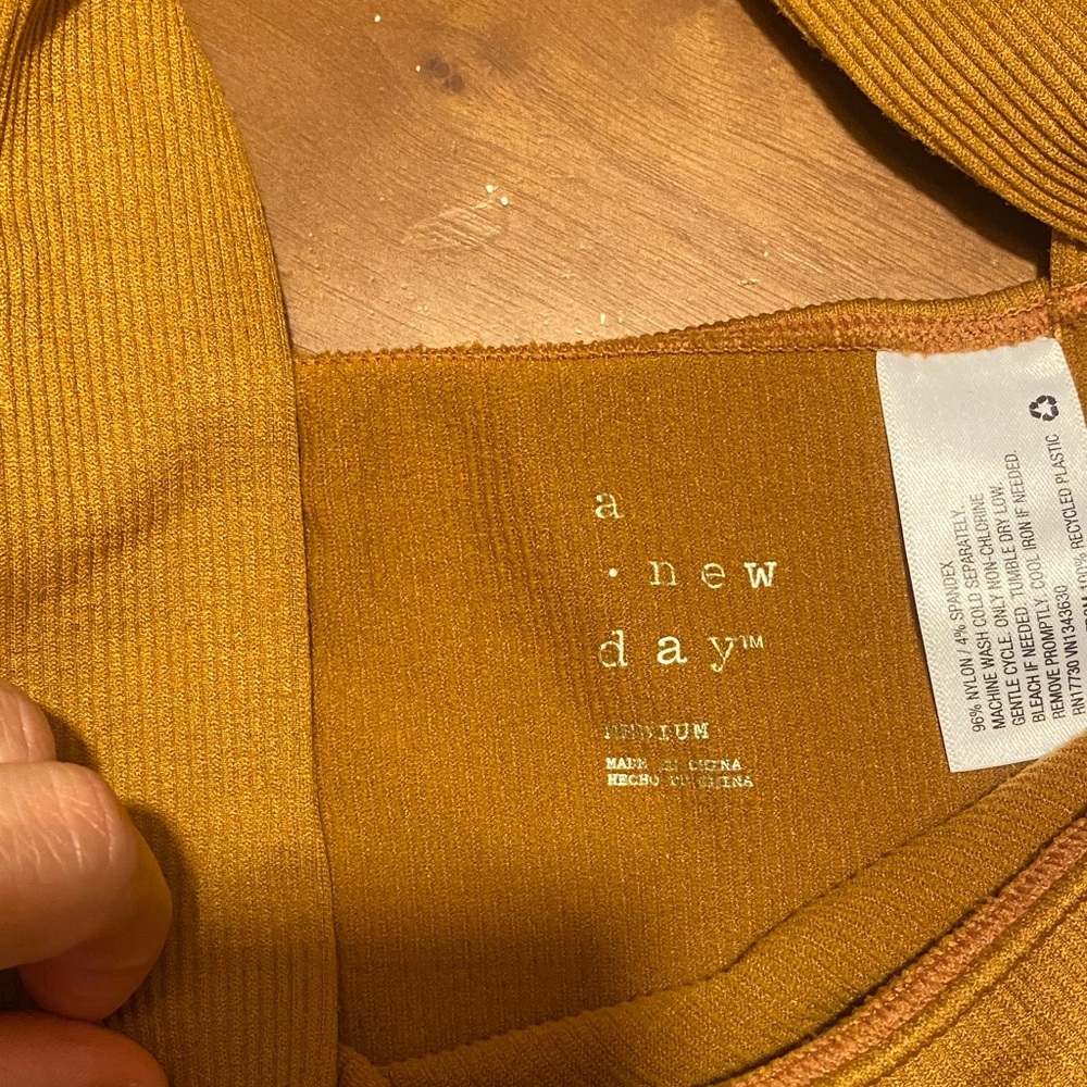 a new day Mustard Ribbed Top - Picture 2 of 3